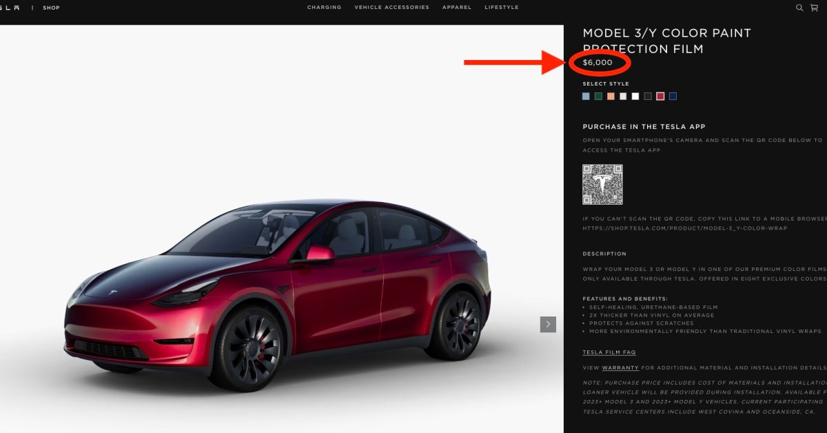 Tesla slashes official car wrap color prices, adds new color