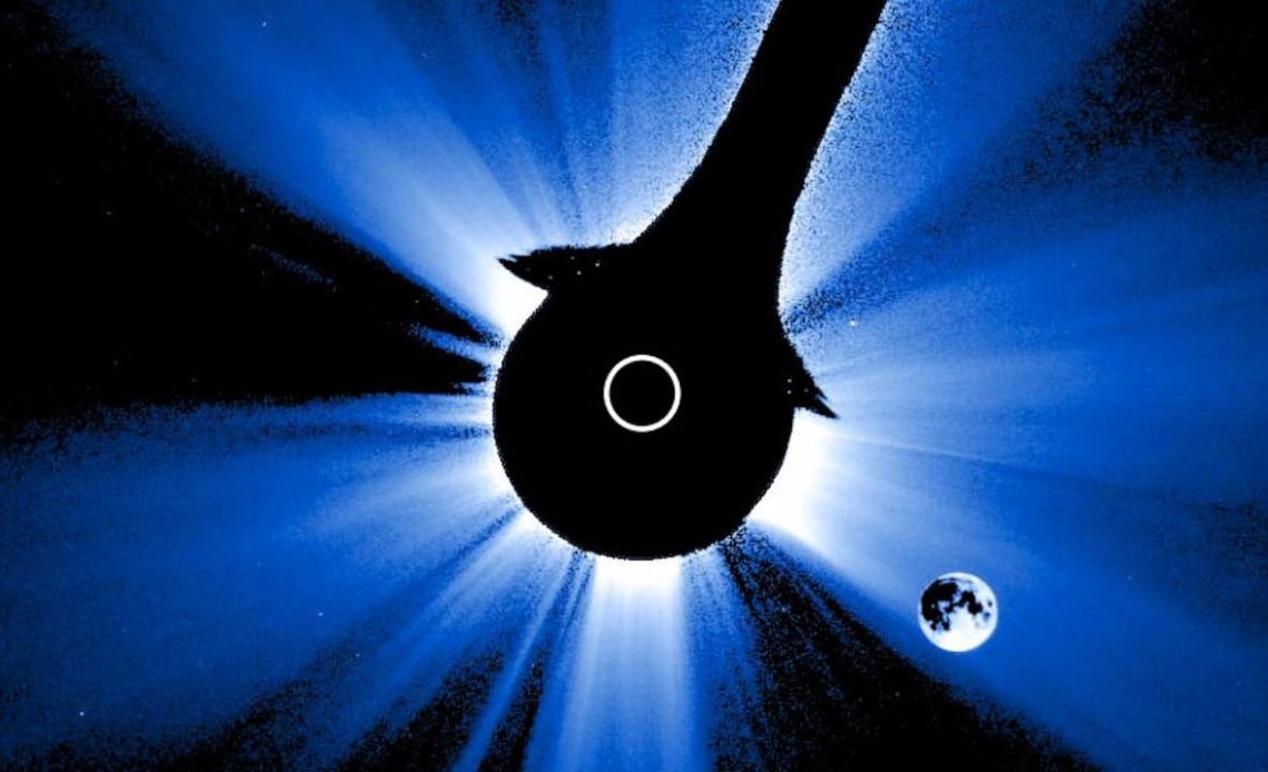 Solar Eclipse Sighted by NOAA's Satellite